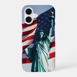 Amerikanische Flagge Lady Liberty iPhone 16 Hülle