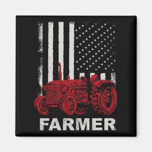Amerikanische Flagge Landwirtschftstraktoren Vinta Magnet