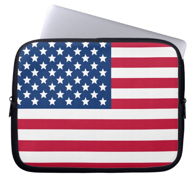 Amerikanische Flagge Laptopschutzhülle (Vorderseite)