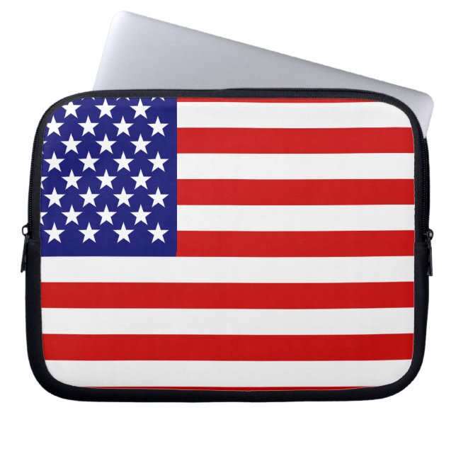 Amerikanische Flagge Laptopschutzhülle (Vorderseite)