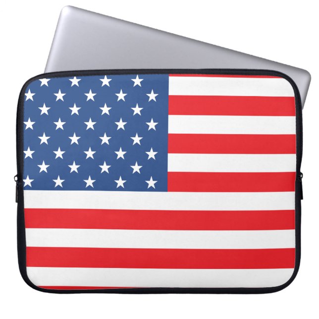 Amerikanische Flagge Laptopschutzhülle (Vorderseite)