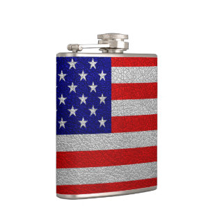 Amerikanische Flagge Leder Flachmann