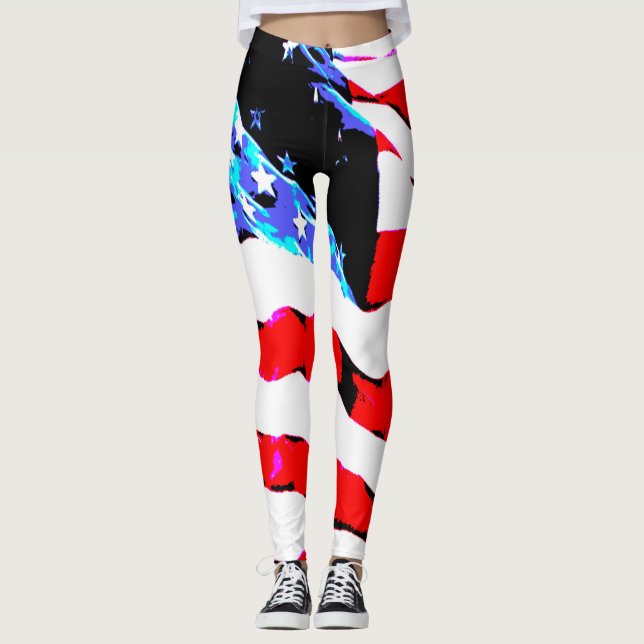 Amerikanische Flagge Leggings (Vorderseite)