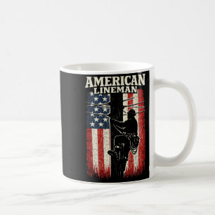Amerikanische Flagge Leitungsmonteur Elektroarbeit Kaffeetasse