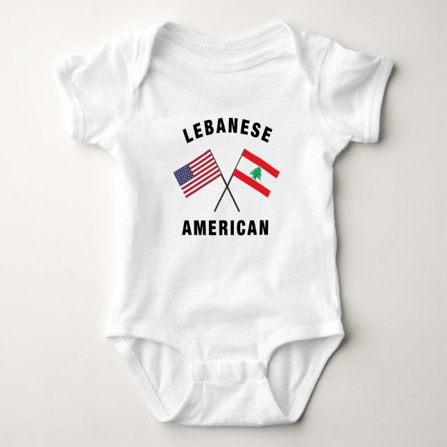 Amerikanische Flagge Libanons Baby Strampler (Vorderseite)