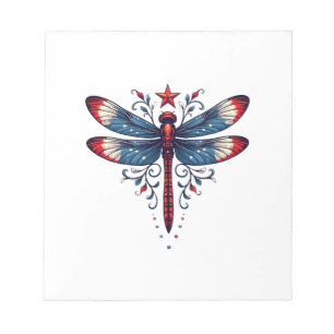 Amerikanische Flagge Libelle Patriotisch 4. Juli R Notizblock