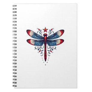 Amerikanische Flagge Libelle Patriotisch 4. Juli R Notizblock