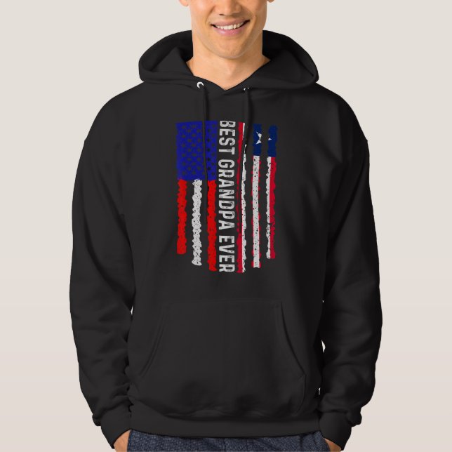 Amerikanische Flagge Liberia Flag Beste Opa je Fam Hoodie (Vorderseite)