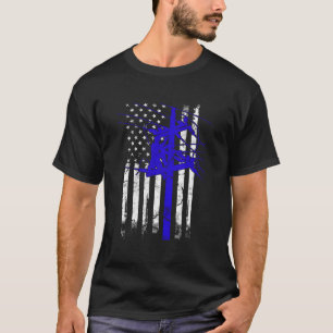 Amerikanische Flagge Line-Elektrokabel Für Patriot T-Shirt