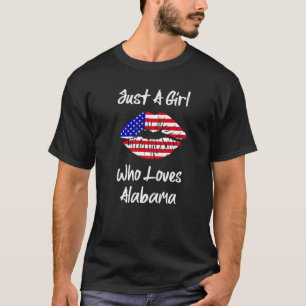 Amerikanische Flagge Lippen nur ein Mädchen, das A T-Shirt