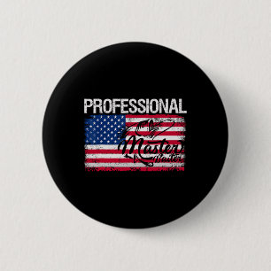 Amerikanische Flagge Lustig Fischen Retro Professi Button