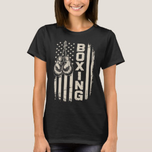 Amerikanische Flagge Lustige Boxkämpfer Fitnessstu T-Shirt