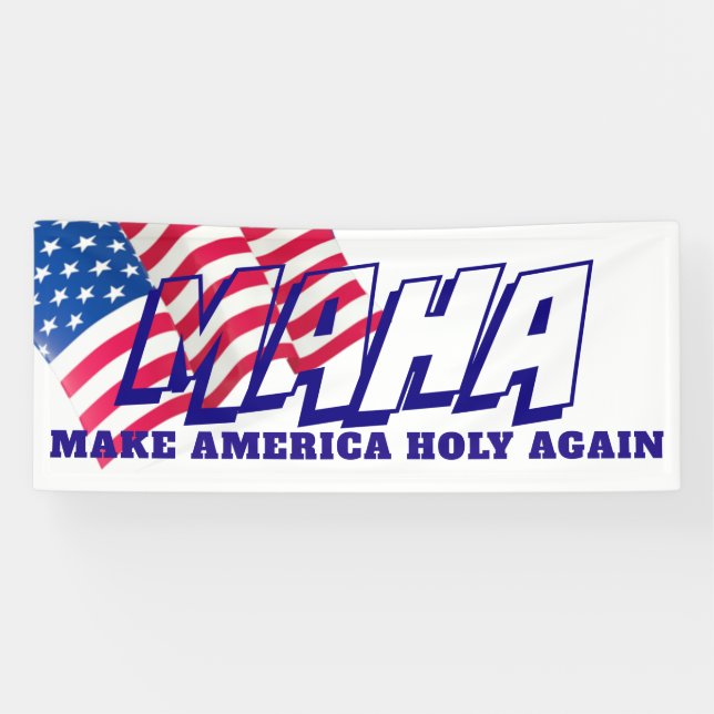 AMERIKANISCHE FLAGGE MACHEN AMERIKA HEILIG WIEDER BANNER (Horizontal)