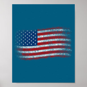 Amerikanische Flagge Männer Frauen Unabhängigkeits Poster