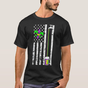 Amerikanische Flagge Mardi Gras Karneval Parade Ma T-Shirt