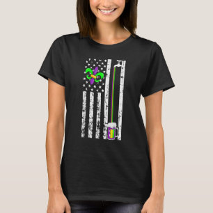 Amerikanische Flagge Mardi Gras Karneval Parade Ma T-Shirt