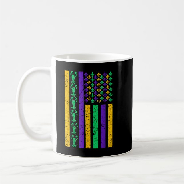 Amerikanische Flagge Mardi Gras Kostüm Mardi Gras  Kaffeetasse (Links)