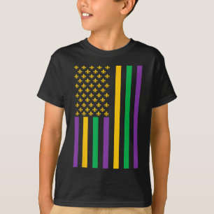 Amerikanische Flagge Mardi Gras Mardi Gras Crawfis T-Shirt