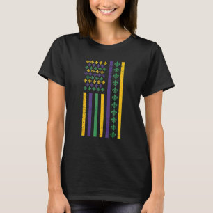 Amerikanische Flagge Mardi Gras Vintag Celebration T-Shirt