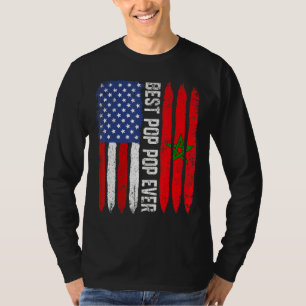 Amerikanische Flagge Marokko Flagge Bester Pop Pop T-Shirt