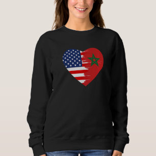 Amerikanische Flagge Marokkos Herz Marokko USA Sweatshirt