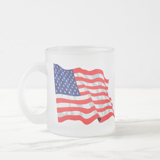 Amerikanische Flagge Mattglastasse (Links)