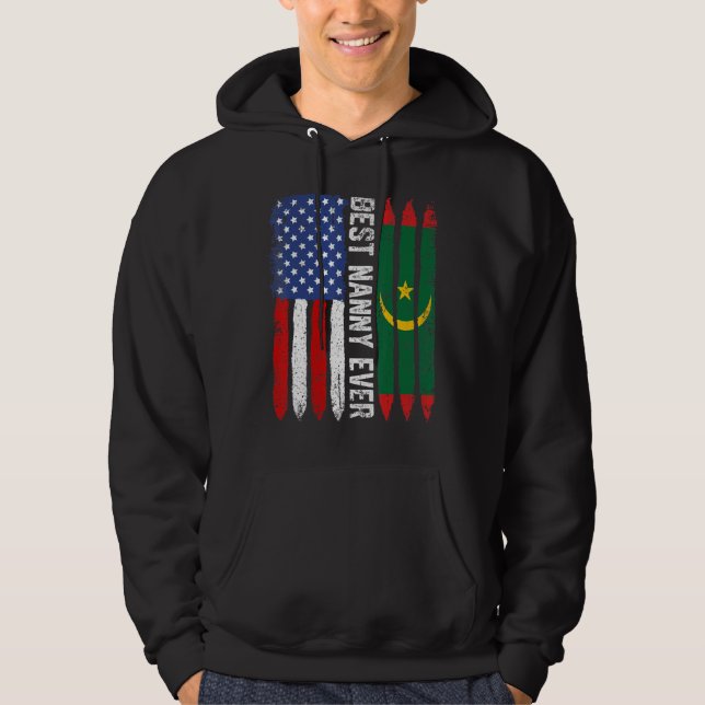 Amerikanische Flagge & Mauretanienflagge Beste Jun Hoodie (Vorderseite)