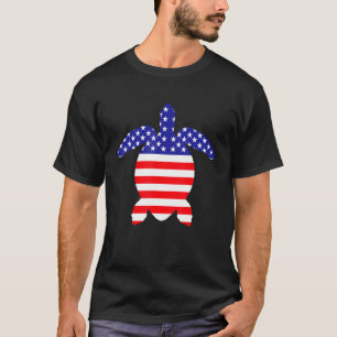Amerikanische Flagge Meer Schildkröte Lover Neuhei T-Shirt