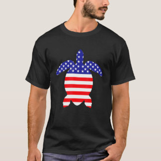Amerikanische Flagge Meer Schildkröte Lover Neuhei T-Shirt