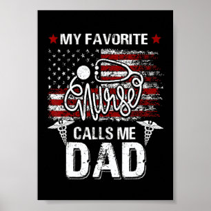 Amerikanische Flagge Mein Lieblingskrankenschweste Poster