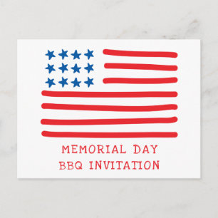 Amerikanische Flagge - Memorial Day Grillparty-Ein Postkarte
