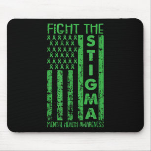 Amerikanische Flagge Mental Health Awareness Green Mousepad