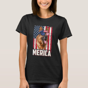Amerikanische Flagge Merica Deutscher Hirte 4. Jul T-Shirt