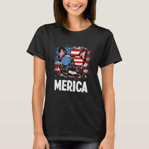 Amerikanische Flagge Merica Französischer Bulldog  T-Shirt