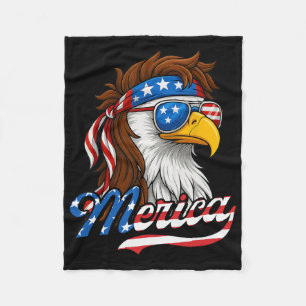 Amerikanische Flagge Merica Usa Adler 4. Juli Pa Fleecedecke