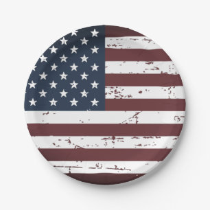 Amerikanische Flagge Militär Patriotic Red White B Pappteller