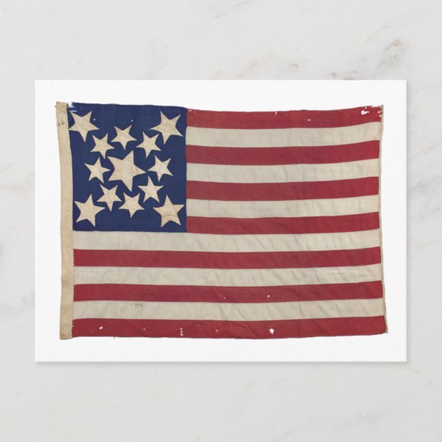 Amerikanische Flagge mit 13 Sternen Postkarte (Vorderseite)