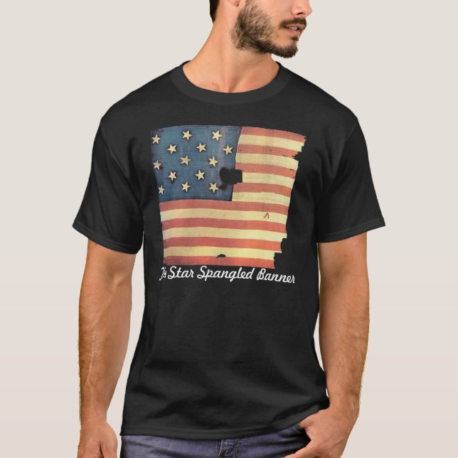 Amerikanische Flagge mit 15 Sternen - Stern T-Shirt (Vorderseite)