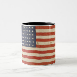 Amerikanische Flagge mit 48 Sternen Zweifarbige Tasse