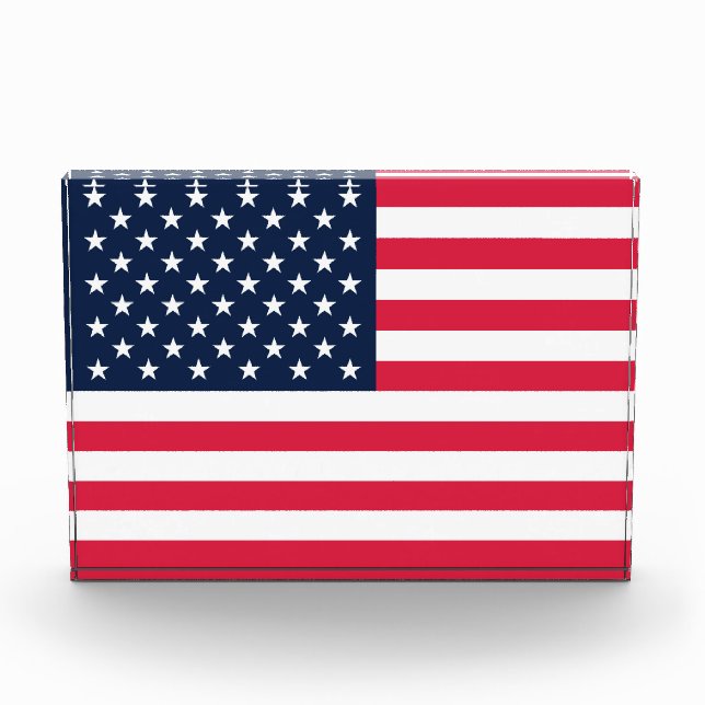 Amerikanische Flagge mit 50 Sternen: US Flagge mit Fotoblock (Vorderseite)