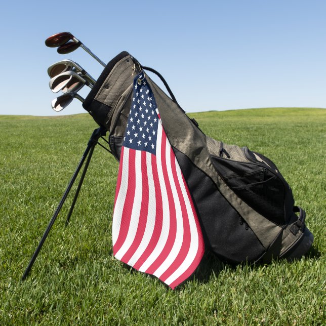 Amerikanische Flagge mit 50 Sternen: US Flagge mit Golfhandtuch (Gras)