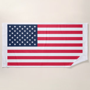 Amerikanische Flagge mit 50 Sternen: US Flagge mit Strandtuch