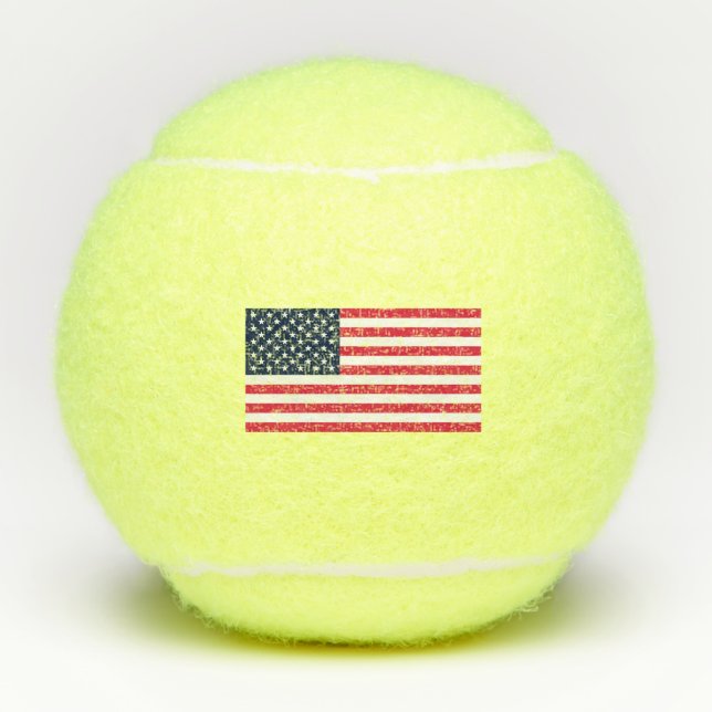 Amerikanische Flagge mit 50 Sternen: US Flagge mit Tennisbälle (Vorderseite)
