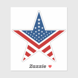 Amerikanische Flagge mit 5 Punkten Aufkleber