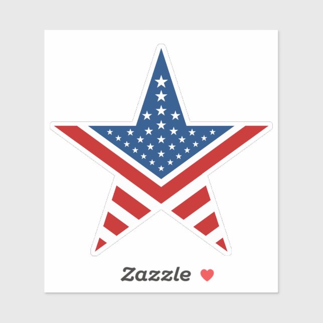 Amerikanische Flagge mit 5 Punkten Aufkleber (Blatt)