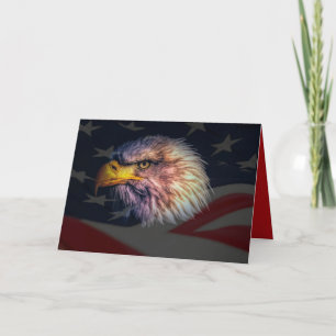 Amerikanische Flagge mit Adler Dankeskarte