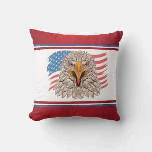 Amerikanische Flagge mit Adler Kissen