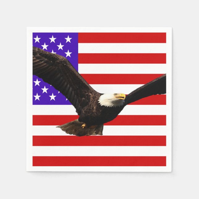 Amerikanische Flagge mit Adler USA Serviette (Vorderseite)