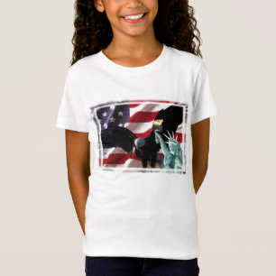 Amerikanische Flagge mit Amerikaner Eagle u. Dame T-Shirt