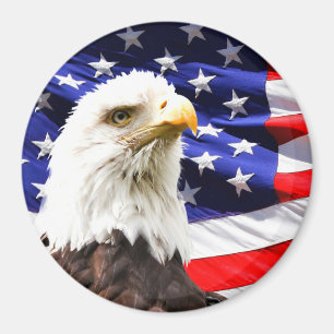 Amerikanische Flagge mit Bald Eagle Magnet